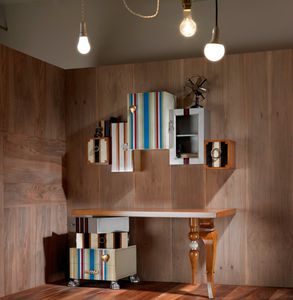 étagère modulable / design original / en bois / en bois laqué