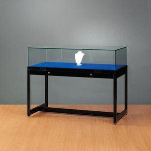 vitrine contemporaine / sur piétement / en verre / aluminium