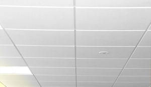 faux-plafond en fibre de verre / en dalles / acoustique / pour salle blanche