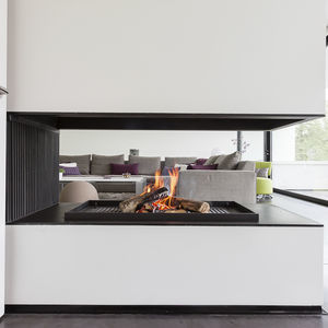 cheminée à bois / contemporaine / design original / à foyer ouvert