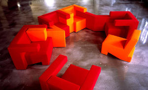 fauteuil contemporain / en tissu / modulable / pour établissement public