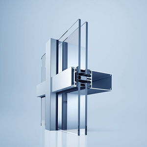 profilé en aluminium / pour mur-rideau / à montant et traverse