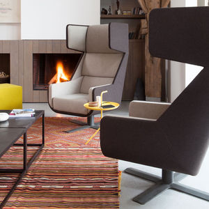 fauteuil contemporain / en tissu / pivotant / avec accoudoirs