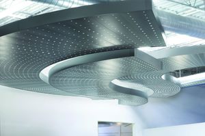 panneau acoustique en métal / pour faux-plafond / perforé