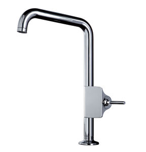 mitigeur en métal chromé / de cuisine / 1 trou / à bec orientable