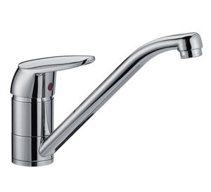 mitigeur en métal chromé / de cuisine / 1 trou / à eau froide