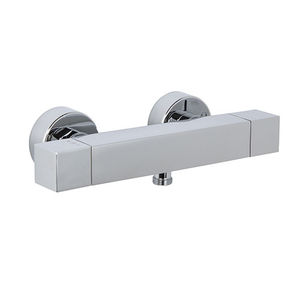 mélangeur de douche / mural / en métal chromé / thermostatique