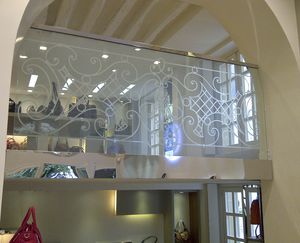 garde-corps en inox / en verre / à panneaux en verre / d'intérieur