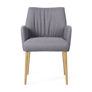 chaise contemporaine / tapissée / avec accoudoirs / écolabel FSC