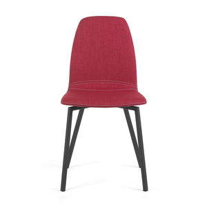 chaise contemporaine / tapissée / écolabel FSC / en métal