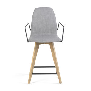 tabouret contemporain / en bois / en cuir / en tissu
