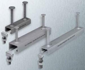 système de fixation en inox / pour mur-rideau / pour façade / pour intérieur