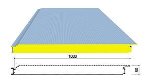 panneau sandwich pour mur / pour bardage / face en acier / âme en polyisocyanurate PIR