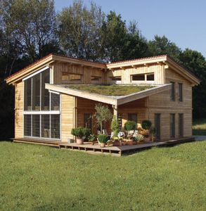 maison préfabriquée / individuelle / contemporaine / en mélèze