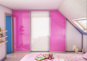 porte d'intérieur / pour dressing / coulissante / en verre