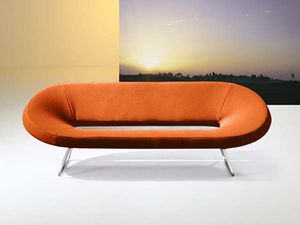 canapé contemporain / en acier / en aluminium / en tissu
