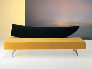 canapé contemporain / en bois / en acier / en tissu