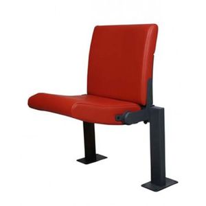 chaise d'auditorium tapissée / pliante / en simili cuir