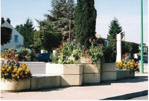 jardinière en pierre / hexagonale / rectangulaire / carrée