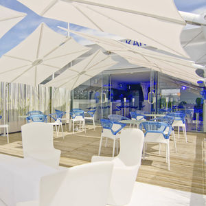 parasol déporté / professionnel / en tissu / en aluminium