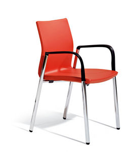 chaise de conférence avec accoudoirs / tapissée / à roulettes / hauteur réglable