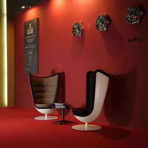 fauteuil contemporain / en tissu / pivotant / à oreilles