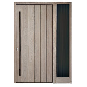 porte d'entrée / battante / à pivot / en bois massif