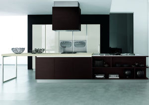 cuisine contemporaine / en inox / en bois / avec îlot