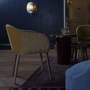 fauteuil contemporain / en hêtre / en tissu / en cuir