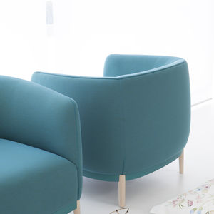 fauteuil contemporain / en hêtre / en tissu / en cuir