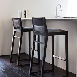 chaise de bar contemporaine / tapissée / luge / en tissu