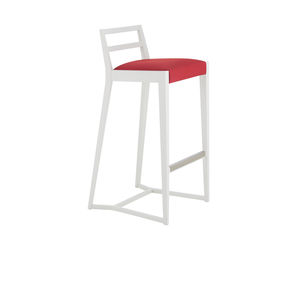 chaise de bar contemporaine / tapissée / luge / en bois