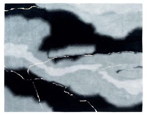 tapis contemporain / à motif / en métal / en laine