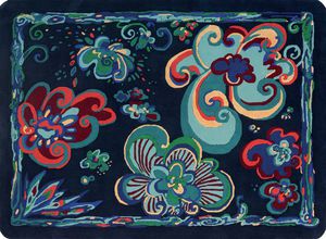 tapis contemporain / à fleurs / en laine / rectangulaire