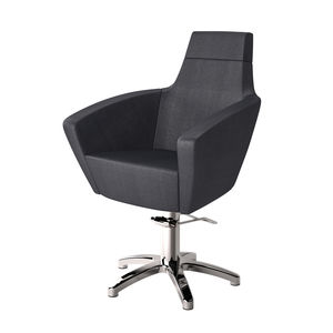 fauteuil de coiffure en simili cuir / piètement étoile / pivotant / avec repose-tête