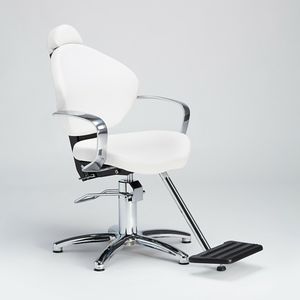 fauteuil de maquillage en métal / en simili cuir / avec pompe hydraulique / réglable