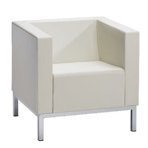 fauteuil visiteur contemporain / en cuir / blanc / pour salon d'esthétique