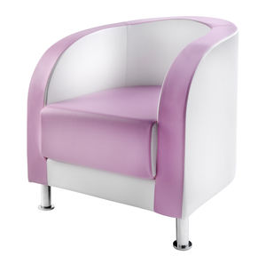 fauteuil visiteur contemporain / en cuir / rose / pour salon d'esthétique