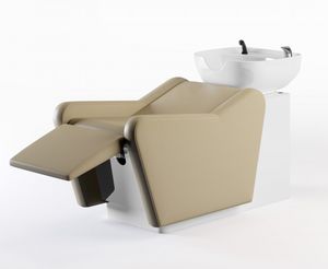 bac à shampoing avec repose-pieds