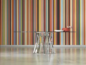 table contemporaine / en verre / ronde / ovale