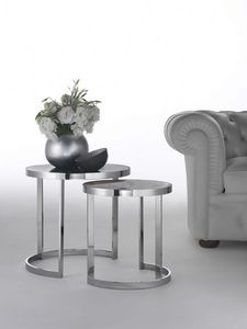 table gigogne contemporaine / en verre / ronde