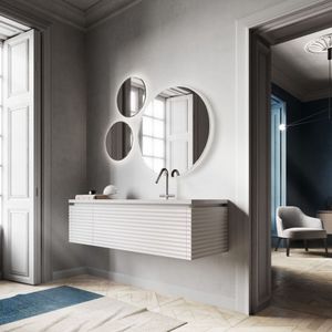 salle de bain contemporaine / en bois / en composite / laquée