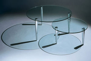 table gigogne contemporaine / en verre / d'extérieur