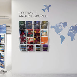 présentoir mural / pour brochures / en aluminium / pour commerce