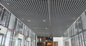 faux-plafond en aluminium / en panneaux / acoustique / grillagé