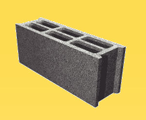 bloc de béton de granulats légers / creux / pour mur