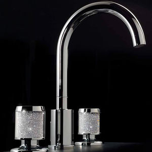 mitigeur pour vasque / en métal / en cristal Swarovski® / 3 trous