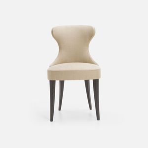 chaise de restaurant classique / tapissée / en hêtre / en tissu