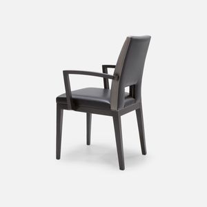 chaise de restaurant contemporaine / tapissée / avec accoudoirs / empilable