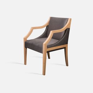 chaise de restaurant / contemporaine / tapissée / avec accoudoirs